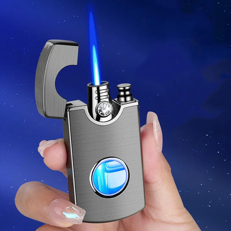 Blue Flame Direct Lighter Outdoor Camping Home Daily Use Cigarette Lighter High End Portable Cigarette Accessories