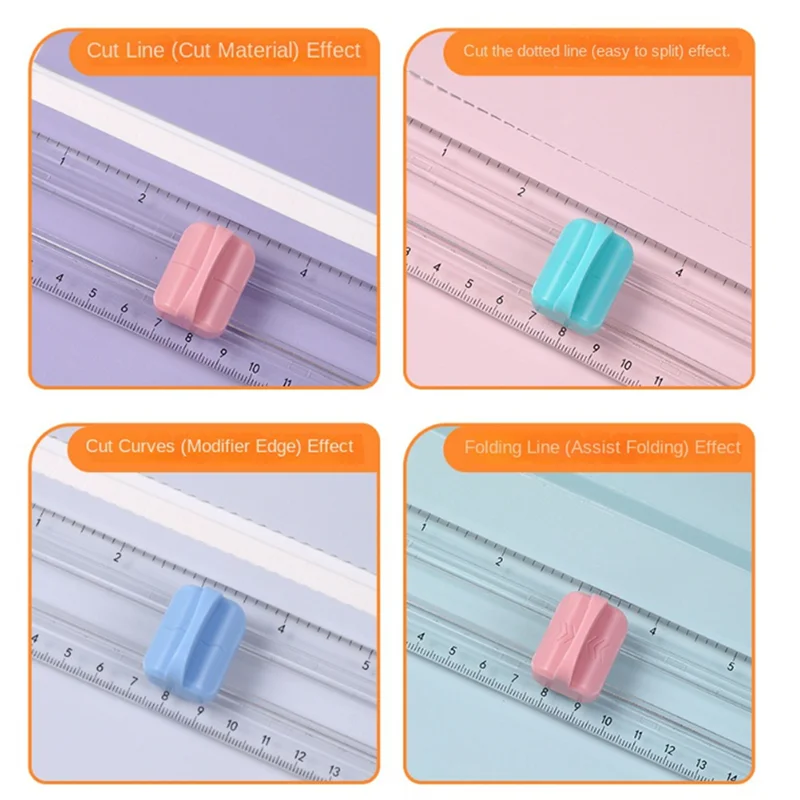 A16R-KW-TRIO 4-In-1 Paper Cutter Multi-Functional Knife Curved/Straight Photos Making Sliding Cutting Tool