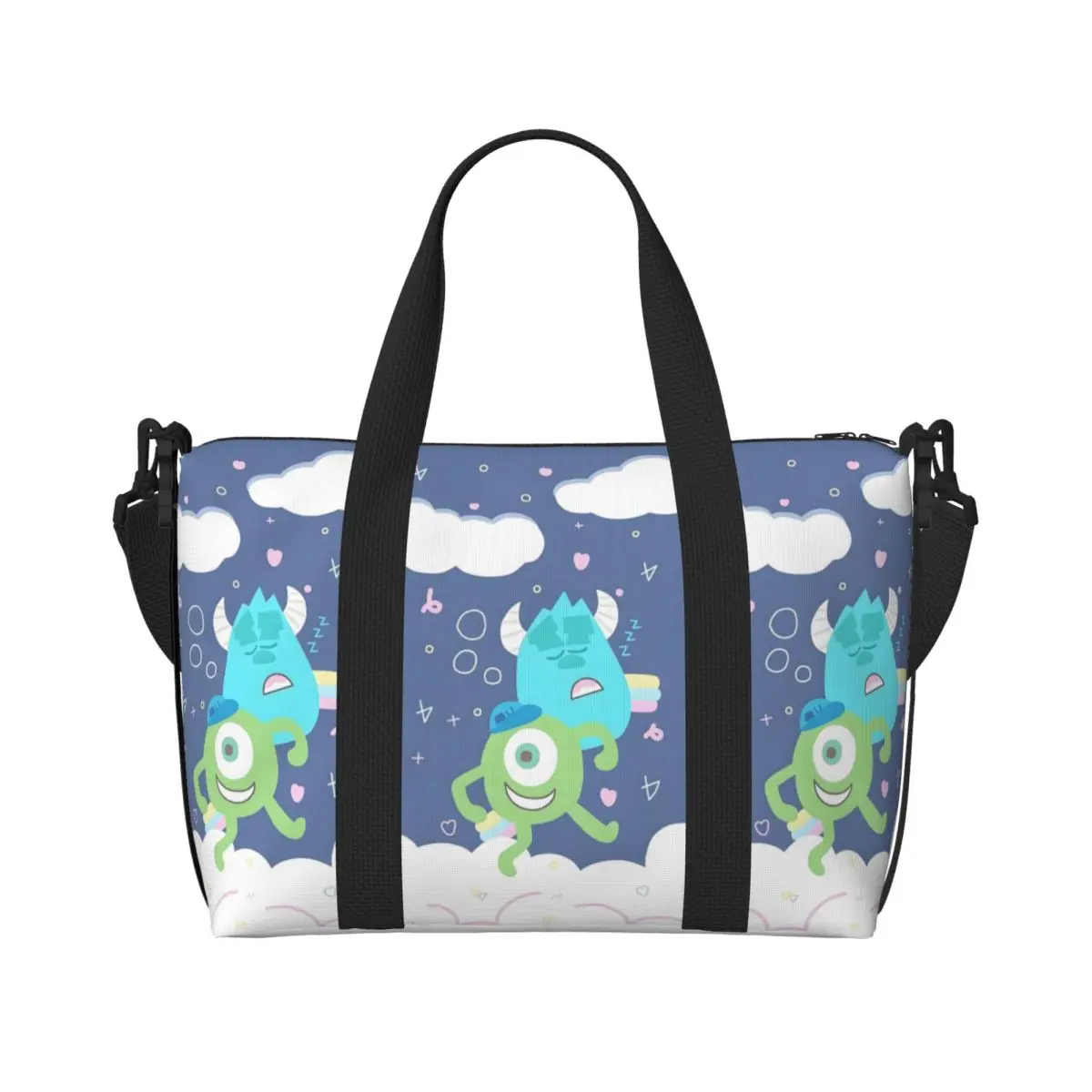 

Пляжная большая сумка Университета монстров на заказ для женщин Монстры Аниме Большое отделение Тренажерный зал Пляжные дорожные сумки