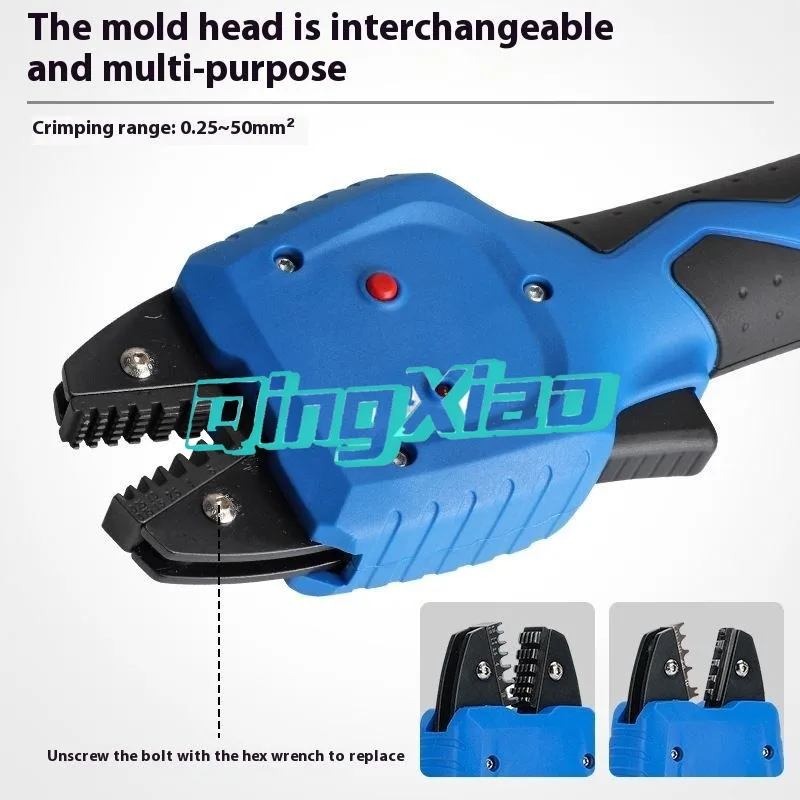 Cordless Electric Hydraulic Crimping Tool Mini For Insulated And Non Insulated Terminals Copper Lug Battery Cable Crimper