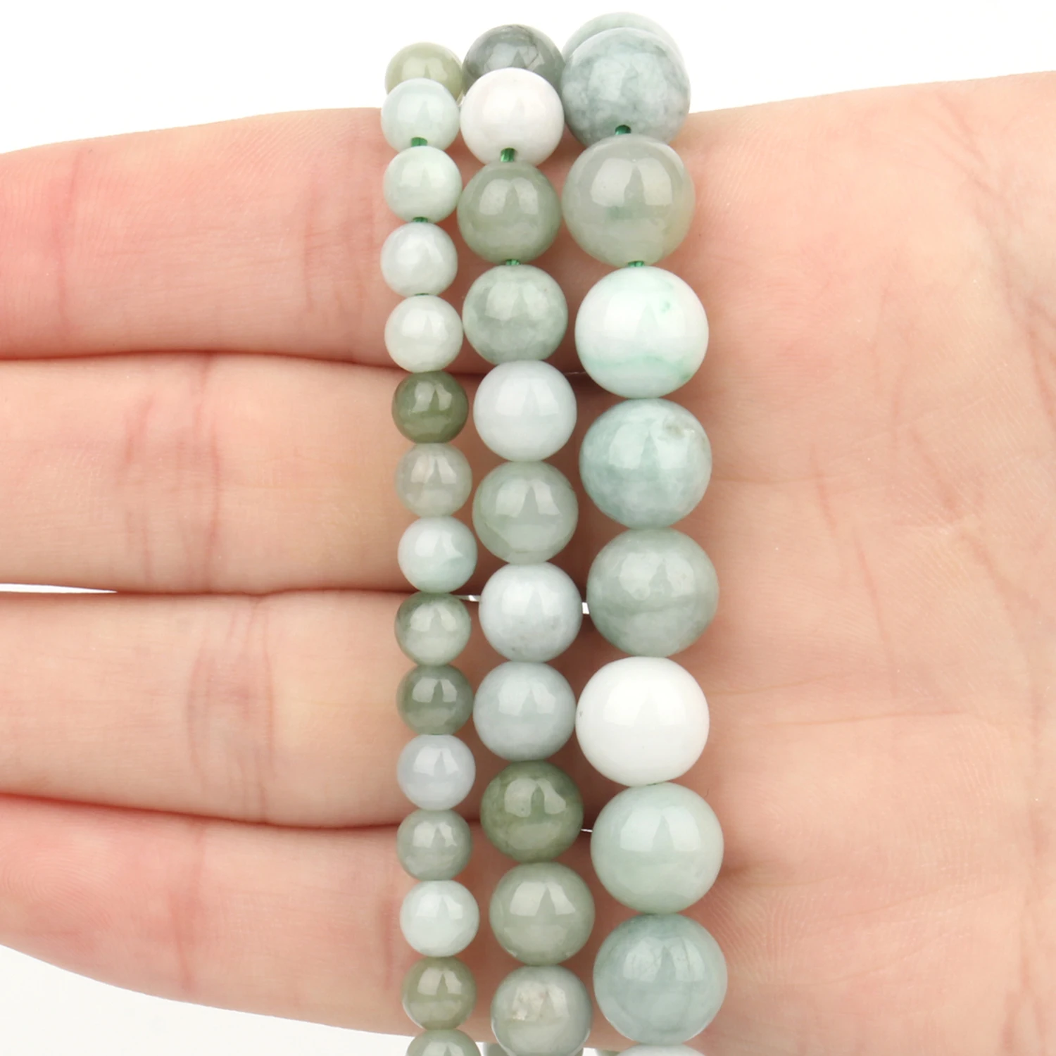 6 8 10mm AAA Natural Burmese Jades Stone Green Round Loose Spacer Beads For Jewelry Making Diy Bracelet Necklace Accessories