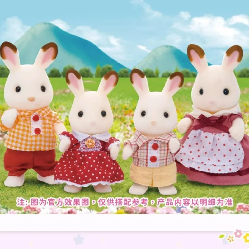 Echte Sylvanian Families beflockte Puppe Sylvanian Actionfigur Mädchen Spielhaus mit Beflockung Puppenset Spielzeug Geburtstagsgeschenk