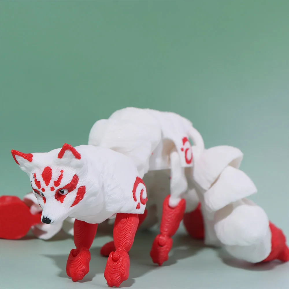 Joints Movable 3D Printed Animal Ornament 3D Printed Five Tailed 3D Printed Animal Model Cute Animal Shape