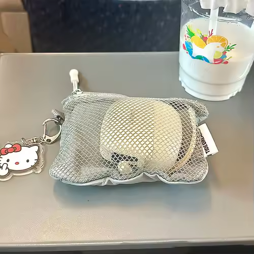 Travel Makeup Storage Bags New Mesh Coin Purse Simple Portable Mini Bag Multi-purpose Square Bag Double-layer Zipper Card Holder - Image 4
