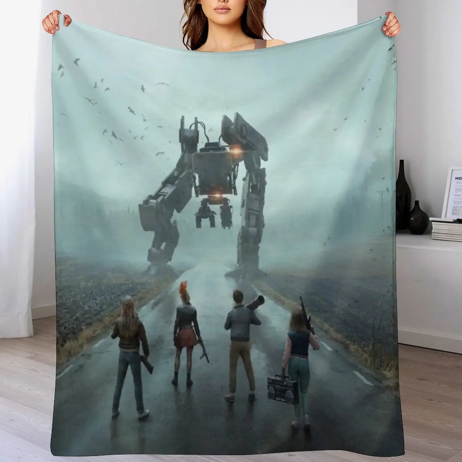 

robot gedeg Throw Blanket Cozy Napping Blanket Gift for Mom Dad