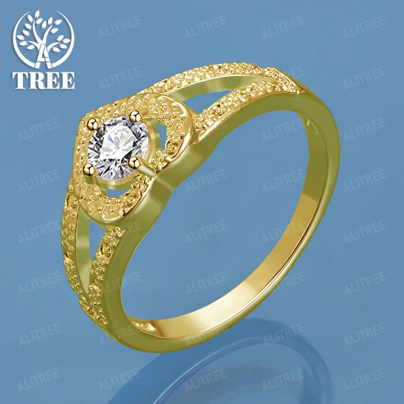 

New Classic AAA Zircon 18k Gold Heart Ring Women Party Engagement Wedding Exquisite Jewelry High Quality Gift Accessories