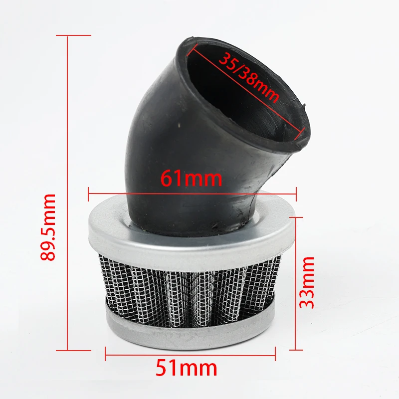 Motorcycle Air Filter 35mm 38mm Universal Fit For 50cc 110cc 125cc 140cc Motorcycle ATV Scooter Pit Dirt Bike