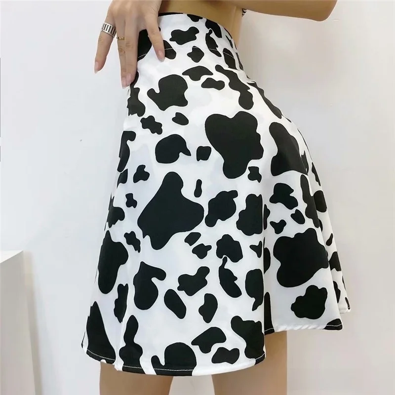 Summer High Waist A-Line  Skirt with Belt Spot Pattern Street Sle Women's Clothing f Body Skirts ort Skirts