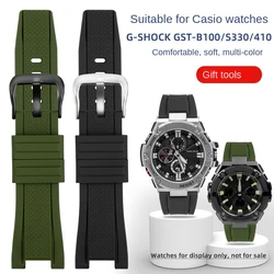 Silicone Watch Strap for Casio G-SHOCK Male GST-B100 W300 410 310 S110 W130L 400G S310 S210 S120 Band Replacement Wrist Strap26