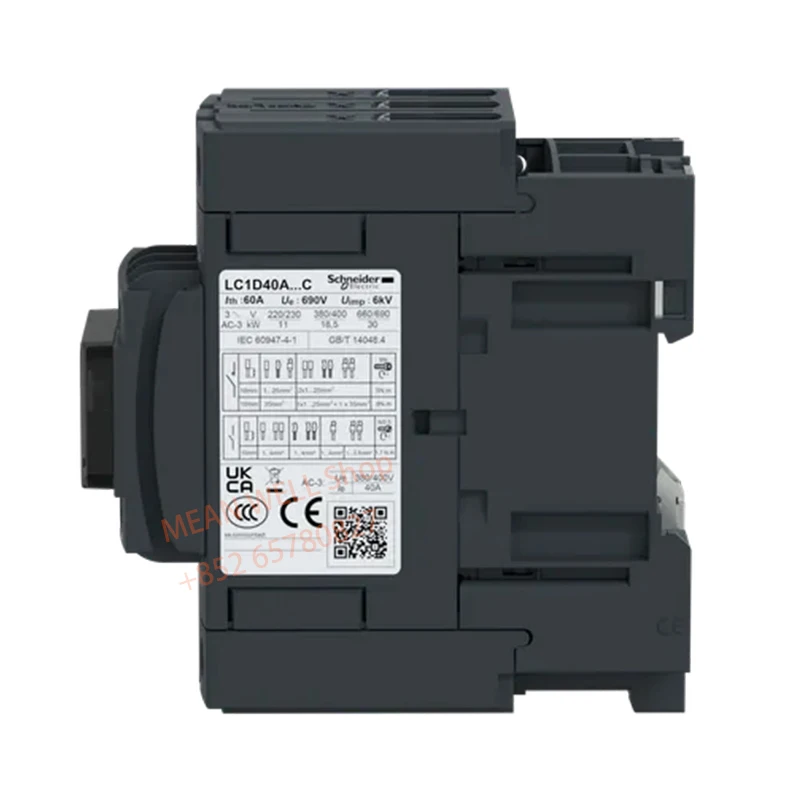 LC1D40AF7C TeSys Deca AC contactor, 3-pole (3NO),AC-3/AC-3e, less than or equal to 440V,41A,110VAC,Everlink terminals