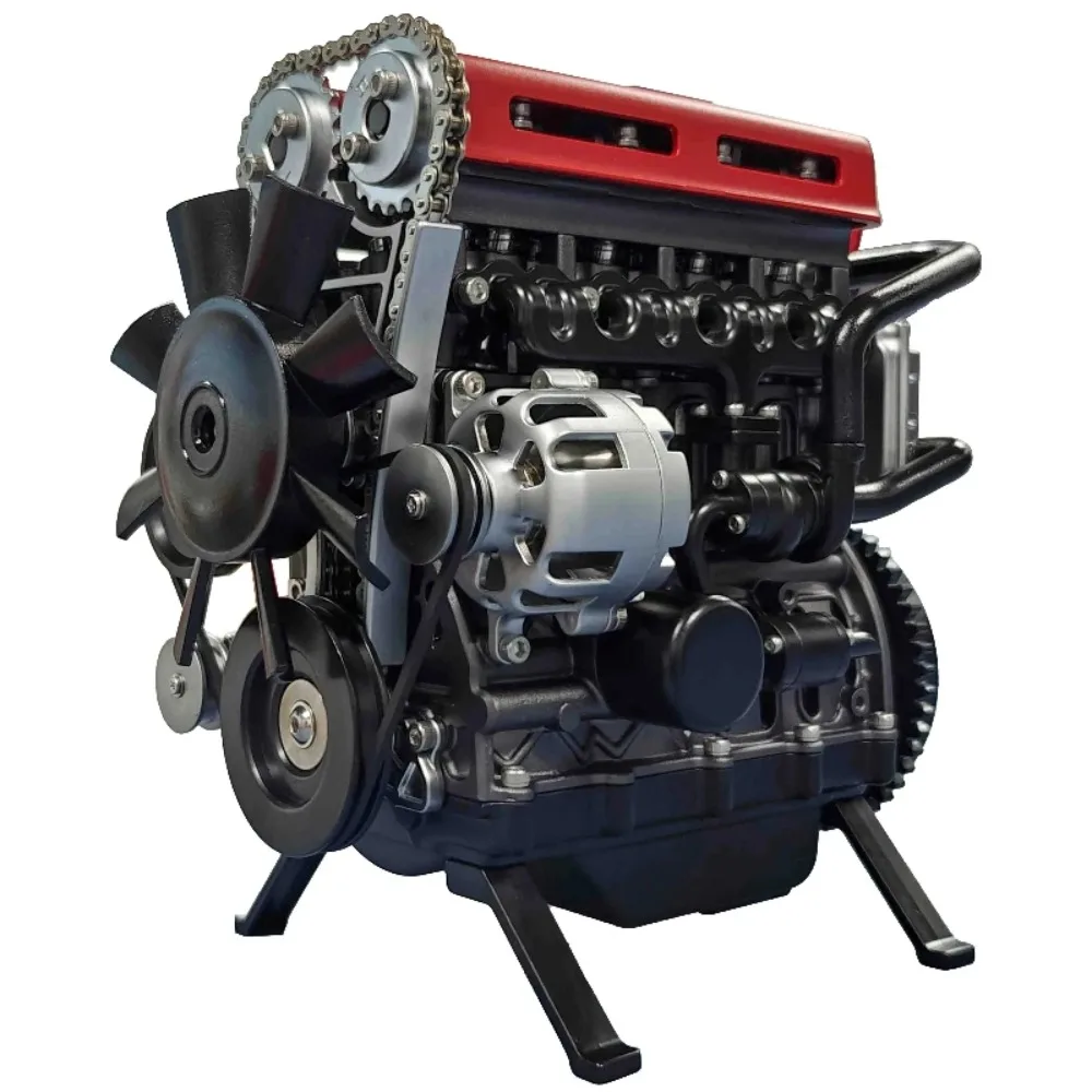 DM111 Four-cylinder Turbocharged Engine Metal Assembly Model Toy with Intricate Mechanical Structure Perfect As A Gift