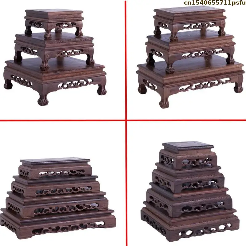 9 Types Wooden Standing Flower Base Vase Flower Pot Sorting Table Display Stand Tea Sets Pedestal Bonsai Holder Plant Scaffold