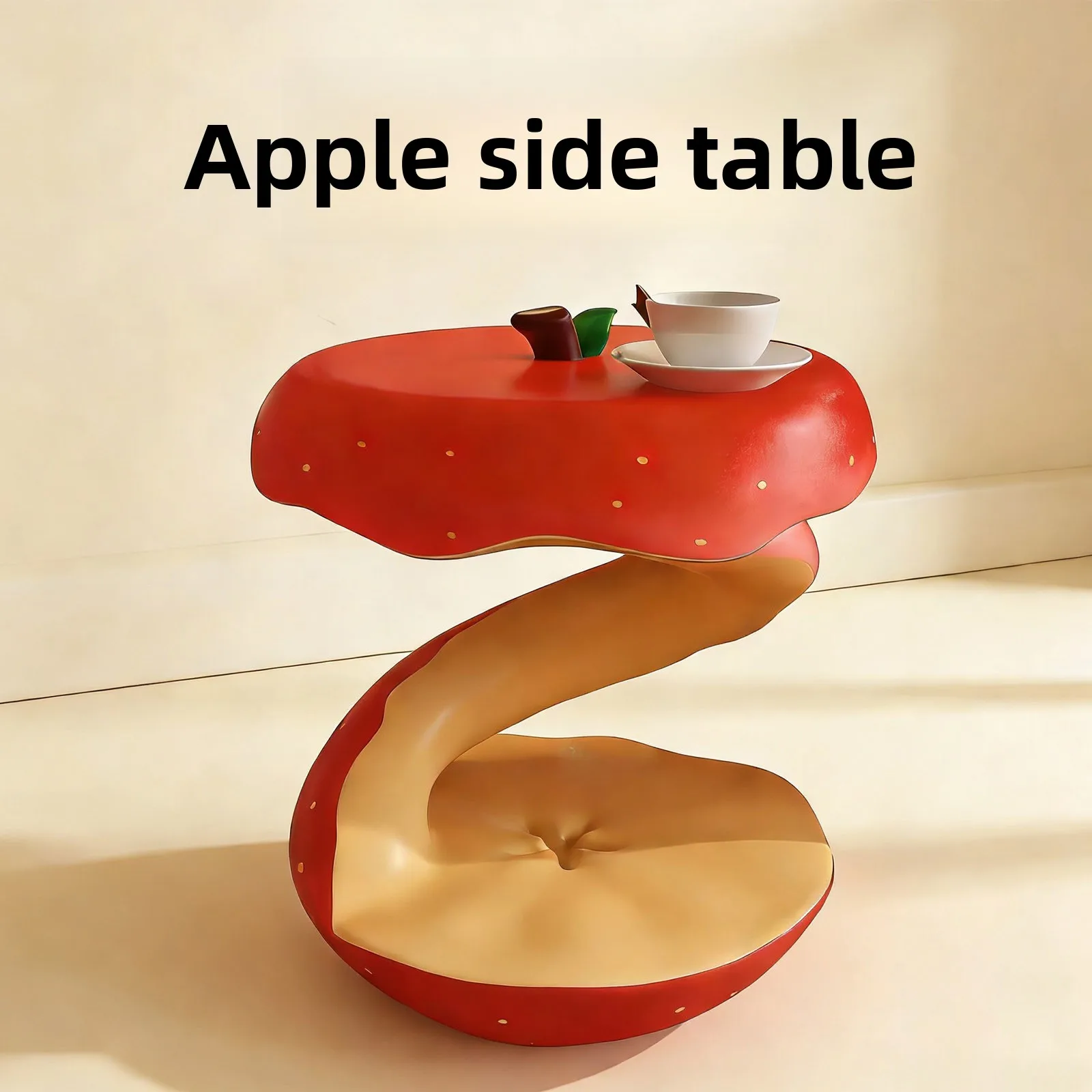 Creative apple shape edge corner table cute cartoon coffee table living room small apartment decorative floor ornament