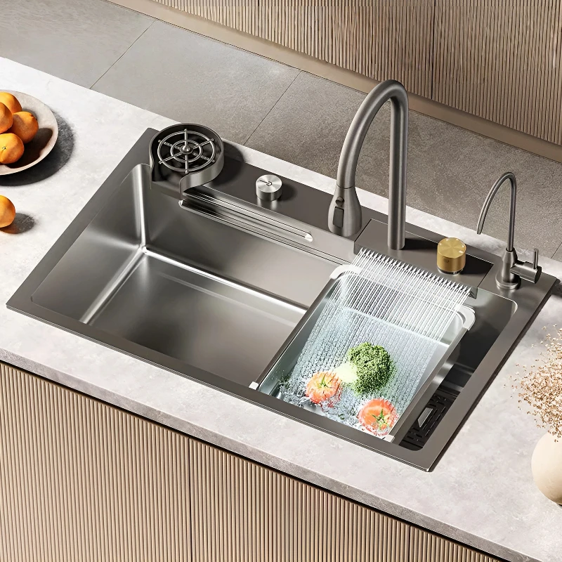 حوض كيتن 304 شلال حوض مثبت متعدد الوظائف من الفولاذ المقاوم للصدأ