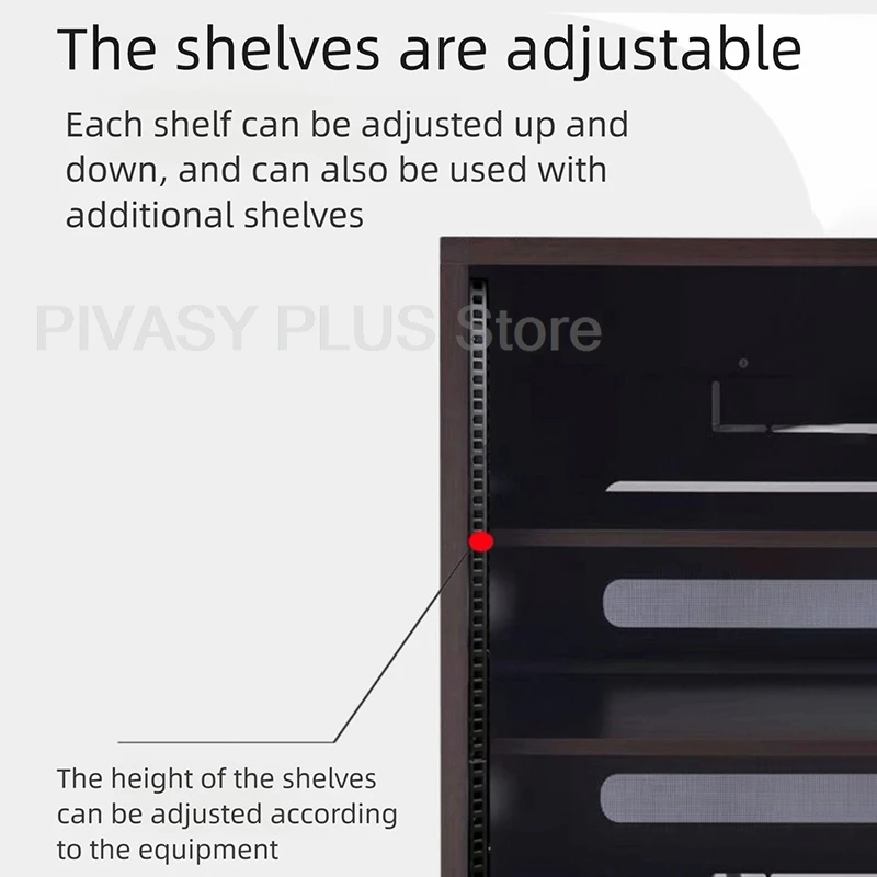 10/15U Audio Rack Steel Mesh Sound System Cabinet 53/75cm Height Amplifier Bracket x Locking Wheels For Home Theater Studio Rack