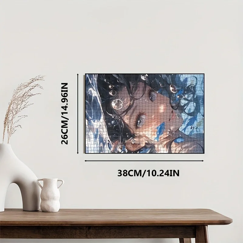 38 x 26 cm Mini-Puzzle mit 1000 Teilen, Meeresmädchen-Paare – Mini-Größe, Premium-Papierkunst, Wanddekoration, einzigartiges Geschenk für Familie/Freunde