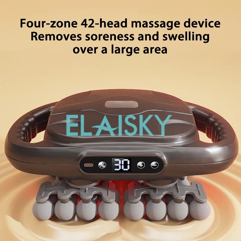 Dispositivo de massagem 42 cabeça profissional fáscia arma elétrica greve profunda relaxar músculos ombro pescoço pernas lombar corpo coluna massageadores