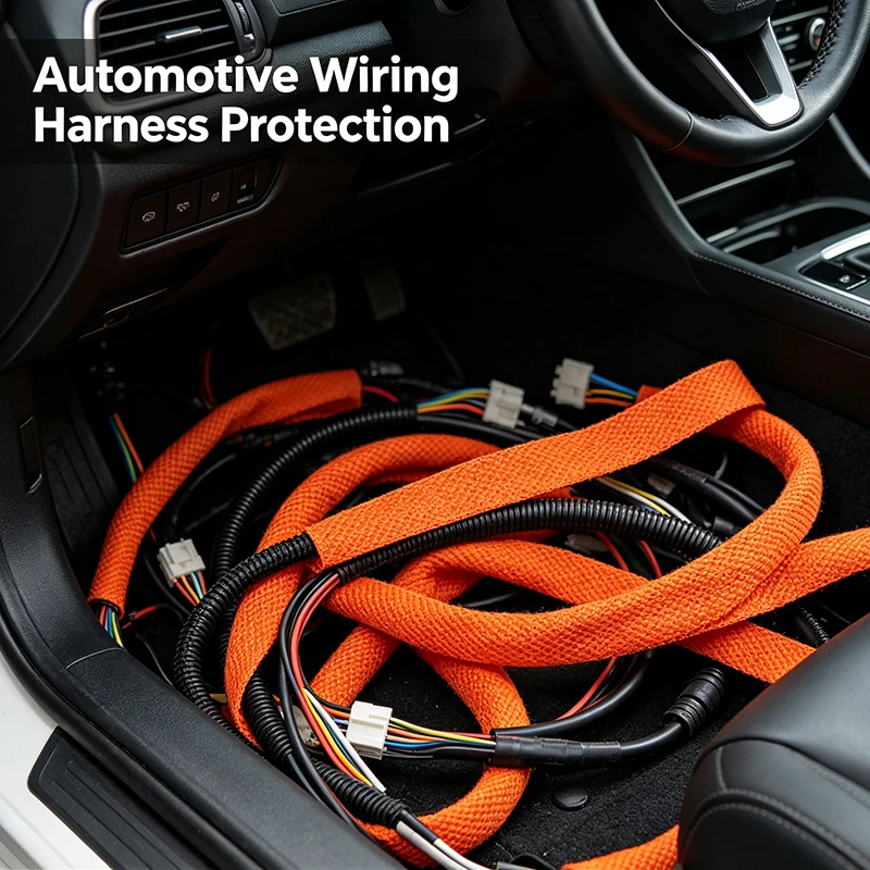 Flexible Braided Heat Shrink Sleeve 3-50mm 1-5M Flame Retardant High Low Temp Resistant Anti-Tear Anti-Aging Wiring Harness Tube