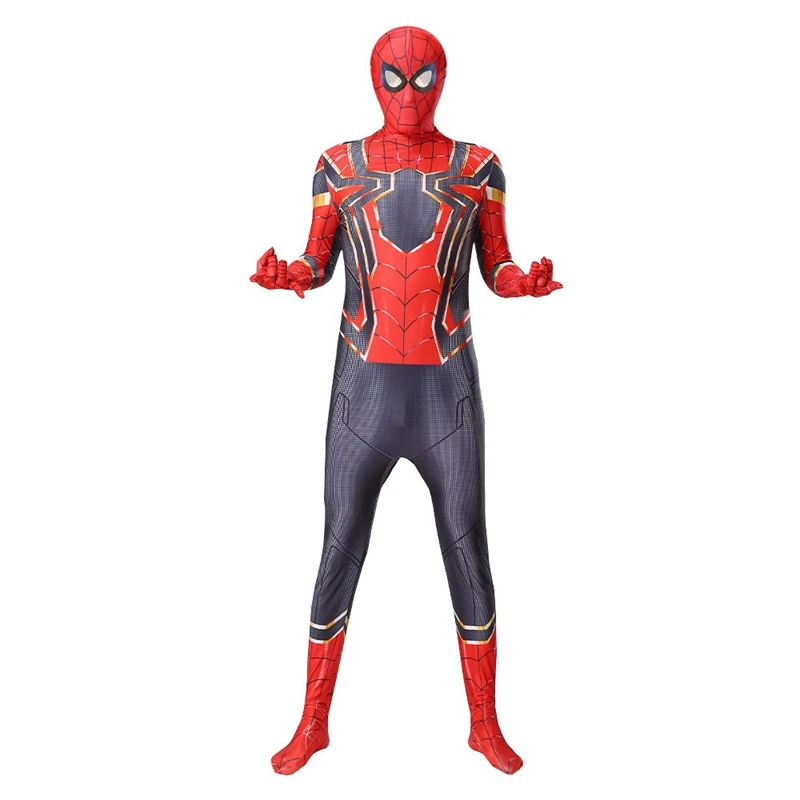 MINISO Spiderman Costume Spider Man Miles Morales Iron Man Spider Gwen Cosplay Zentai Jumpsuit Bodysuit Halloween Party Costume