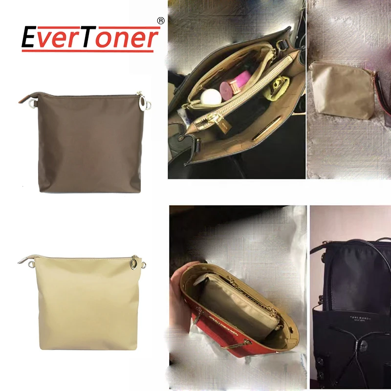 EverToner Waterproof Multi-compartment Zipper Inner Organizer Insert for Vertical Bucket Bag Storage