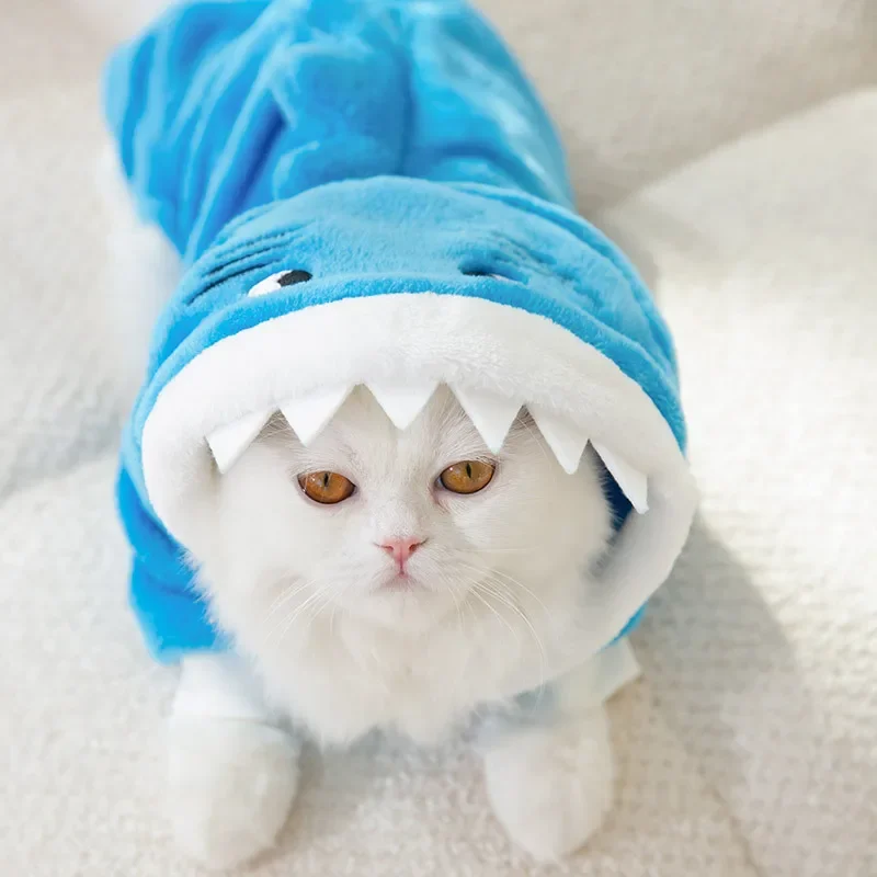 Cat Transforming Clothes Facecloth Autumn and Winter Warm Four-legged Clothes Puppy Dog Weird Pet Cat Clothes