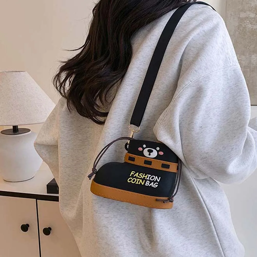 

Versatile Casual Small Shoes Shape Bag Cute Large Capacity Waterproof Cartoon Pouch Adjustable Polyester Small Phone Purse Work