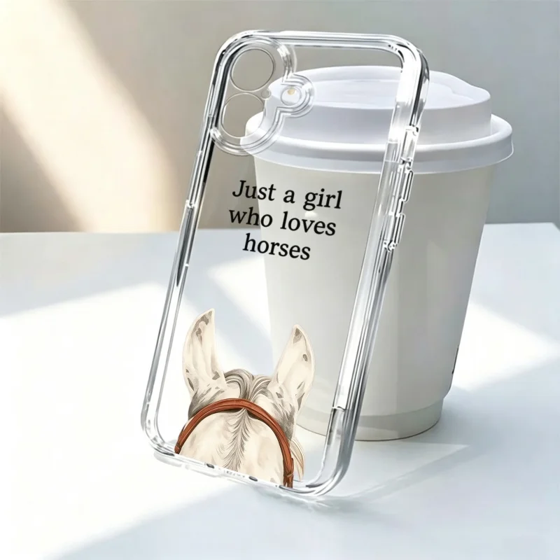 White White Horse English Pattern Transparent Phone Case For iPhone 17 Pro Max 18 11 12 13 14 15 16 17 Air 15 14 Plus Soft Back Cover - Aliexpress Deal