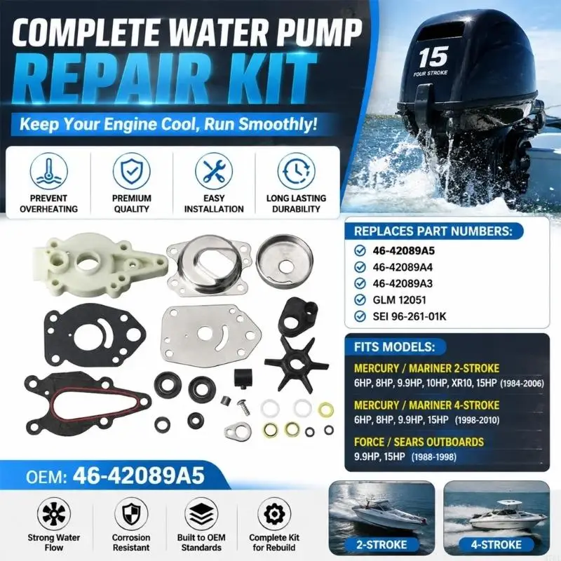 M76E 46-42089A4 Wasserpumpensatz für Außenbordmotoren mit Metall- und Kunststoffkomponenten – Detail 8