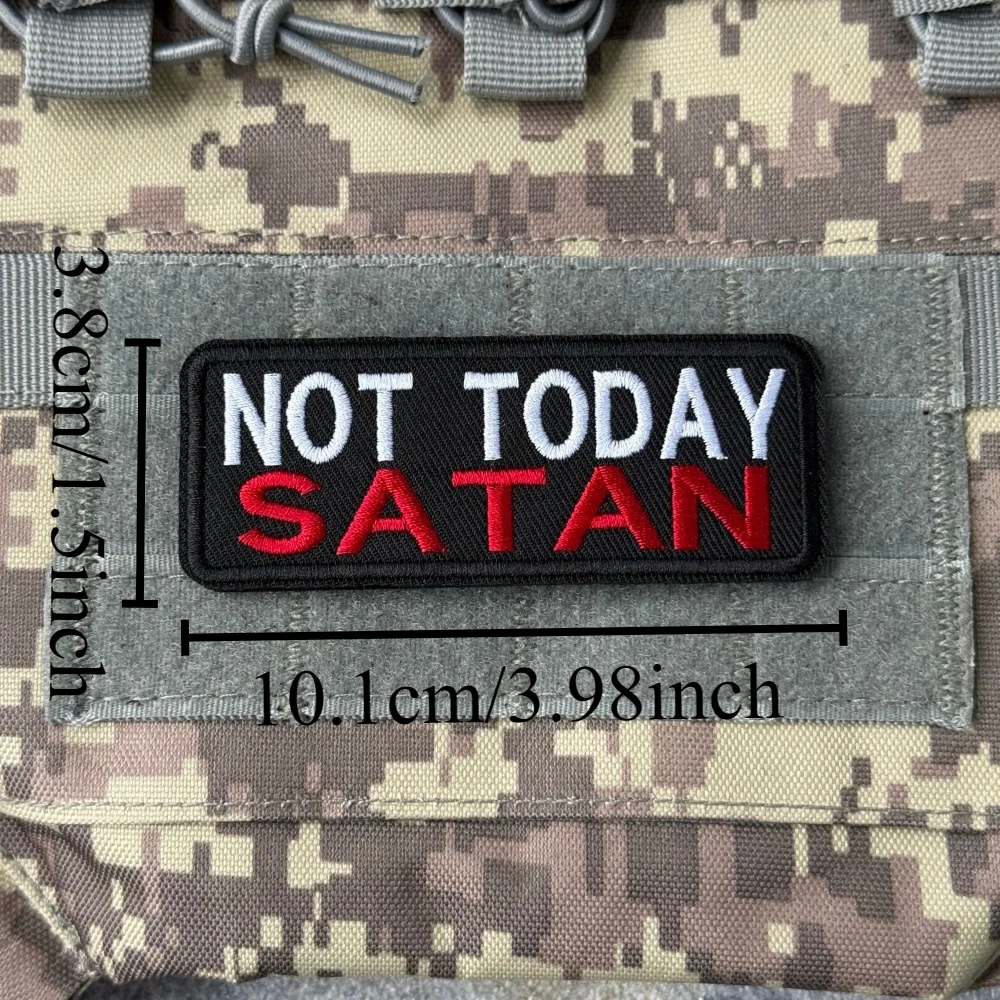Parche táctico bordado Not Today Satan – Moral militar con velcro - imagen 2