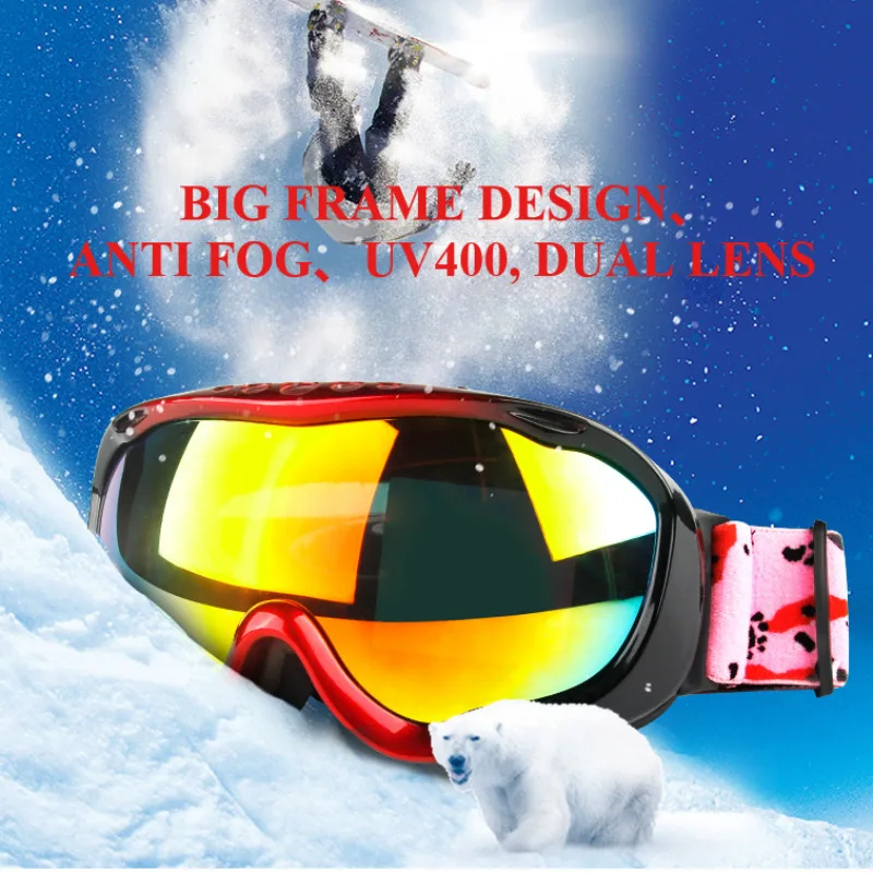 New Winter Men Women Ski Glasses Double Lens UV400 Adult Snow Ski Goggles Spherical Anti-fog Snowboard Skiing Mask Skate Eyewear