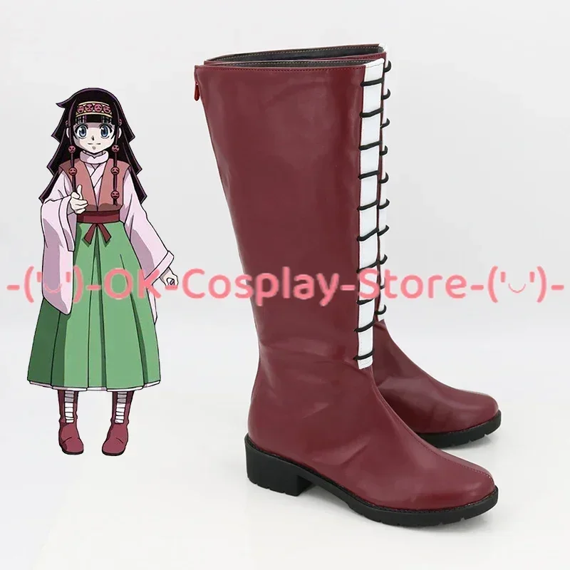 [Angepasst] Alluka Zoldyck Cosplay Schuhe GameHUNTER HUNTER Anime Roleplay Prop Halloween Karneval Urlaub Party PU Leder Stiefel