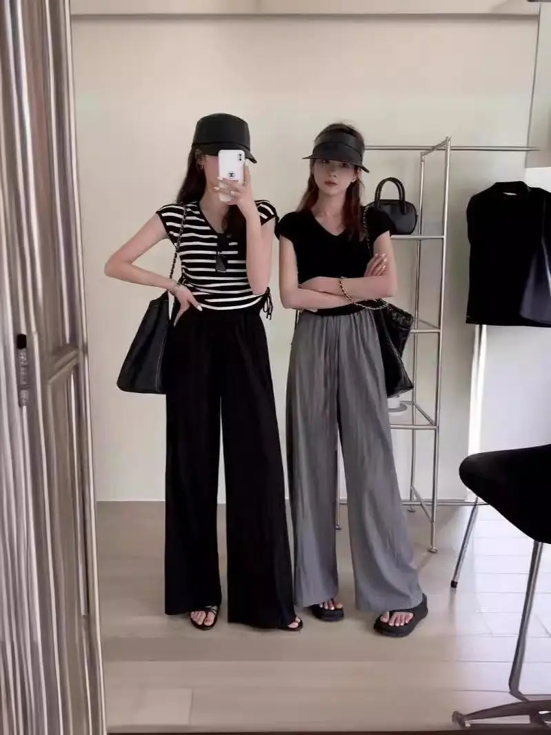 بنطال ذو قصة أرجل واسعة عطلة المرأة الشتاء أفخم على الوجهين واسعة الساق صالة المخملية الصوف مبطنة الطبقات سروال قصير أزرار استرخاء OL