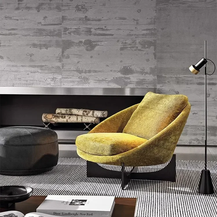 

--Design Nordic Luxury Laptop Rest Hotel Accent Lounge Chair Fabric Round Single Visitor Waiting Armchair Living Room Chairs