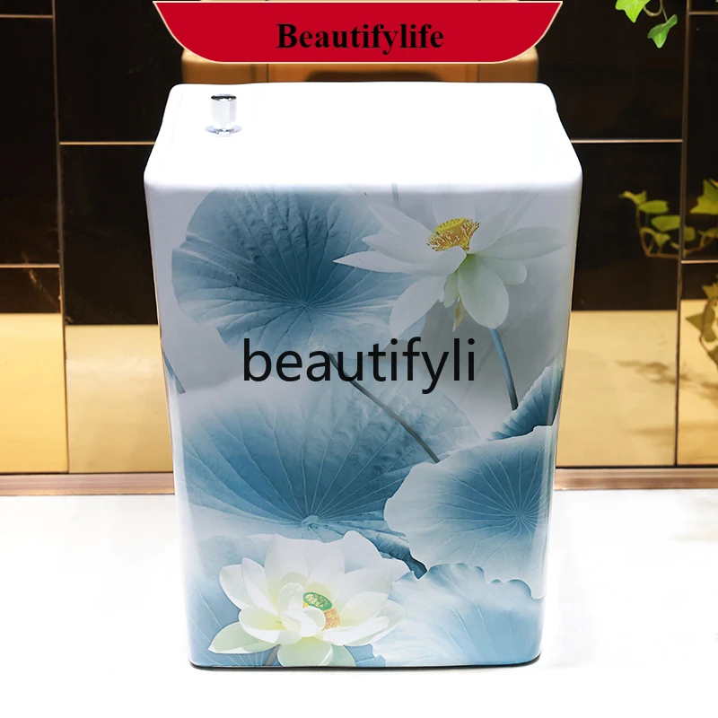 

B185 Ceramic art mop pool balcony household bathroom outdoor washing mop pool basin