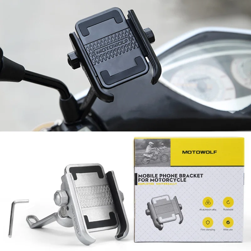 Support de montage en alliage d'aluminium pour cyclisme, supports de téléphones portables pour moto, Base de rétroviseur, barre de poignée