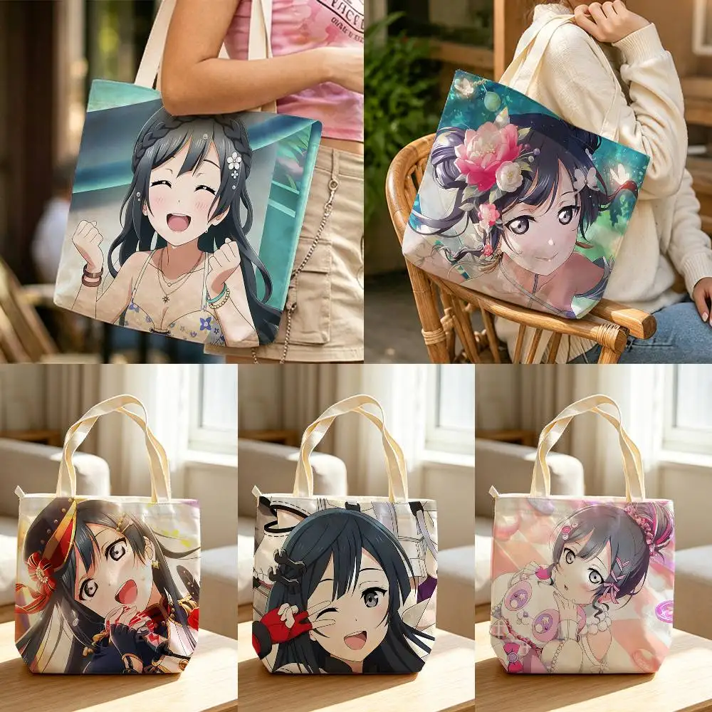 LL-Nijigasaki S-Setsuna Yuki Waterproof Lined Canvas bags suitable for going to class, shopping, gifts, and commuting