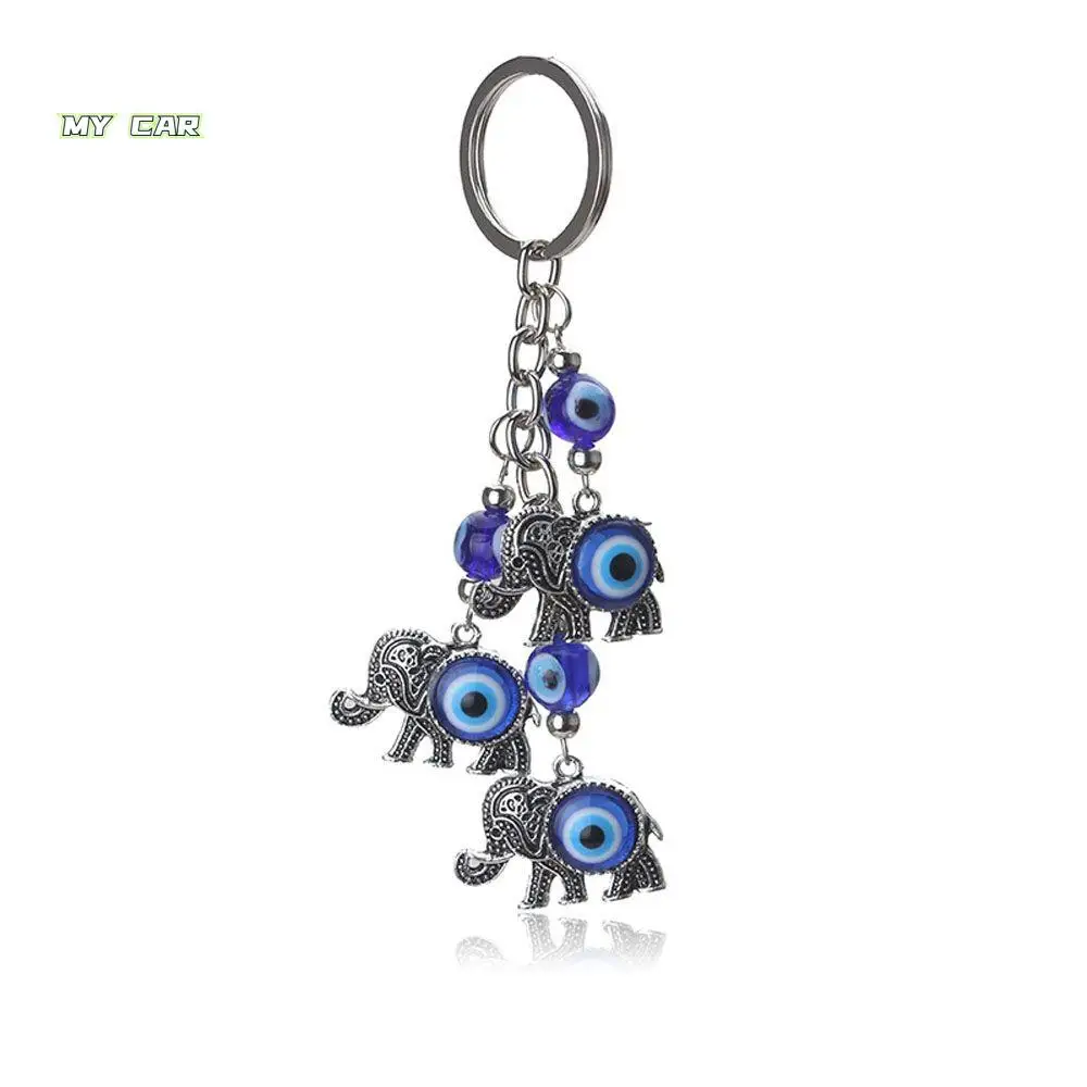 Lucky Charms Tassel Lucky Charm Elephant Pendent Evil Eye Car Accessories Fashion Jewelry Car Keychain Car Pendant