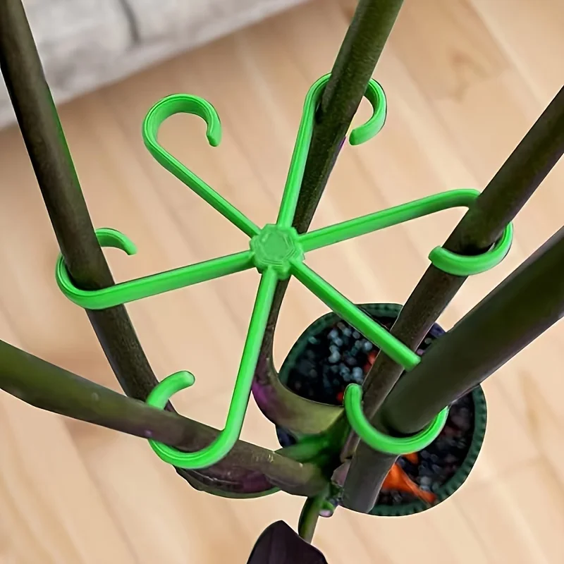 4 Pack of Green and Clear Plant Stake Holders: Outdoor and Indoor Use, Suitable for Climbing Plants - Plastic Material