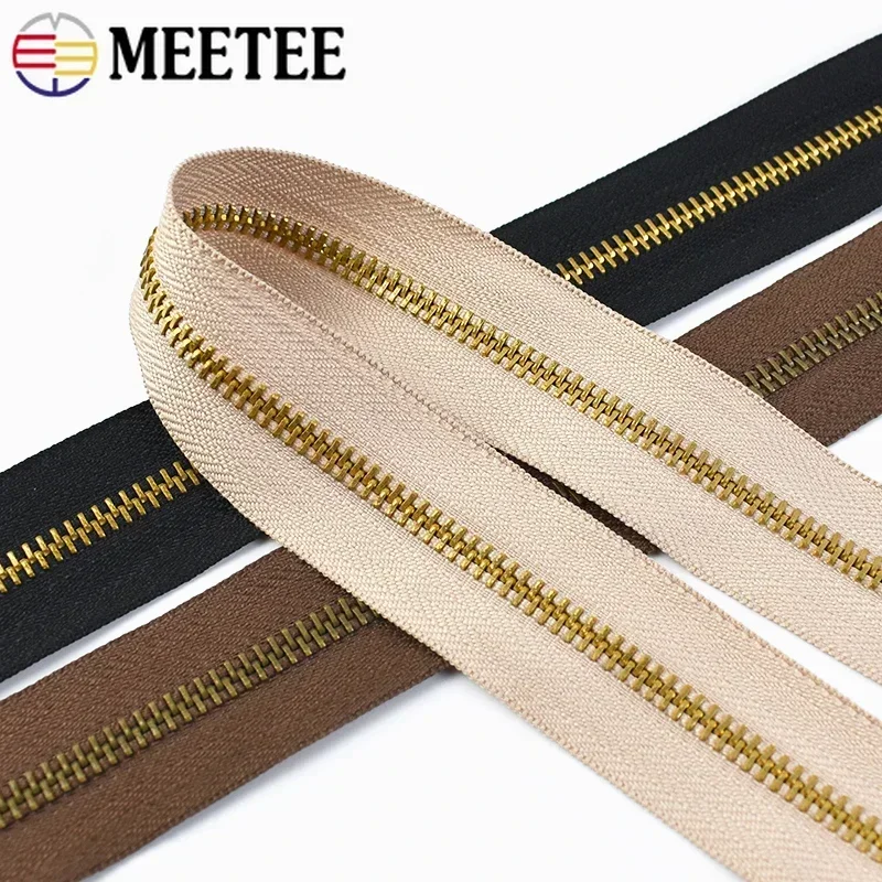 1/2/3/4Meters Meetee 5#  Metal Zipper Without Slider Garment DIY Zippers for Sewing Crafts Clothing Bags Accessories ZA176