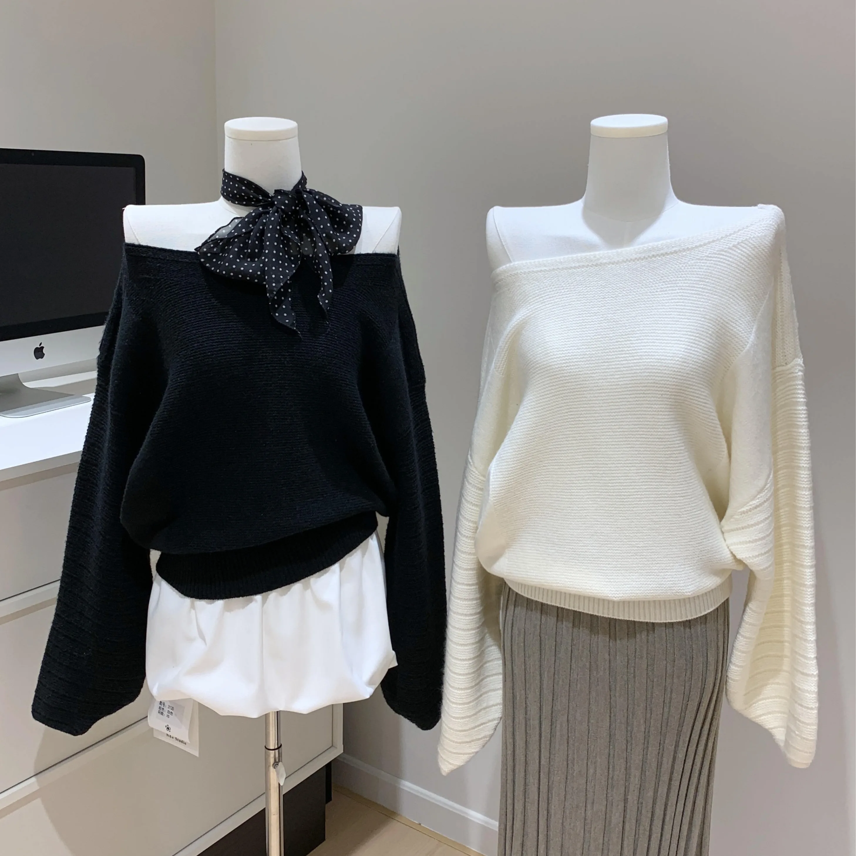 

Осень-зима 2025 г., женский свитер с длинными рукавами, свободный трикотаж с вырезом на шее, эстетические пуловеры 2000-х годов, джемпер, корейский Shoujo, теплая новинка