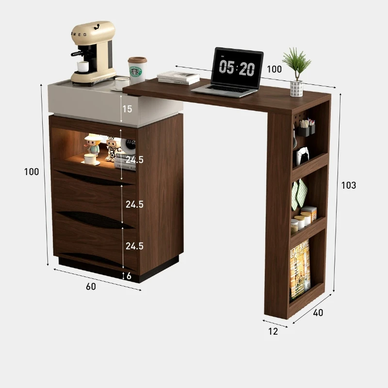 LMM Italian simple retractable bar table small apartment household multi-functional partition cabinet