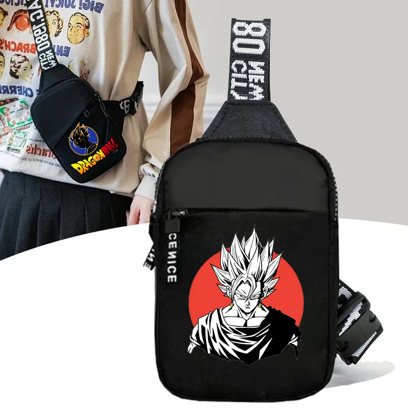 Dragons Ball Sports Chest Bag Men Small Mobile Phone Anime Figure Messenger Bags Boy Waist Bags Multi-Function Carry-on Bag Gift
