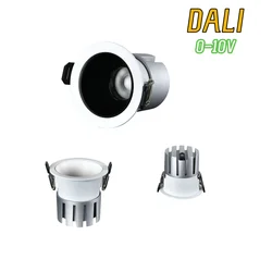 Recessed DALI 0-10V Dimmable Narrow edge Anti-glare COB spotlights 12W 15W 20W  LED Downlight AC220V Ceiling lamp Home business