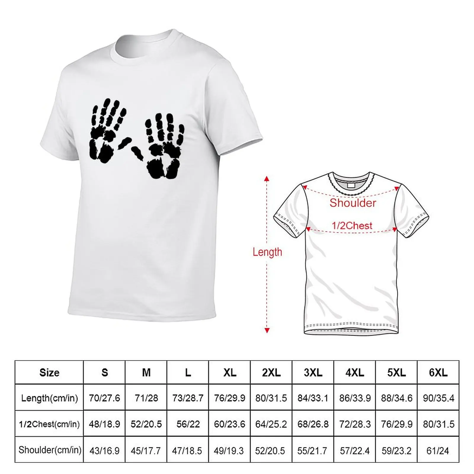 Hand Prints T-Shirt Stain Resistant Casual Tee