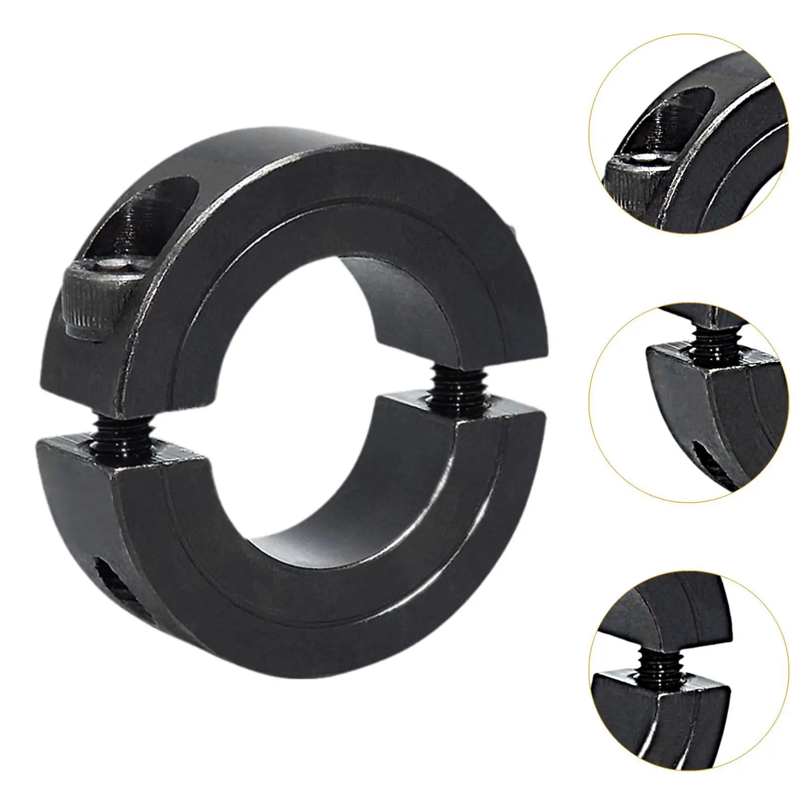 Double Split Clamp on Shaft Collar for Motor Bases Professional Black Color Easily Install for Positioning Accessory Versatile
