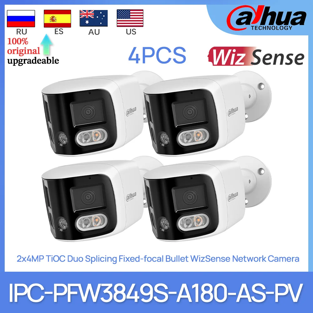 

Dahua CCTV Lot IPC-PFW3849S-A180-AS-PV 2x4MP TiOC Duo Splicing 180° Wide Angle Fixed-focal Bullet WizSense Network Camera IP67