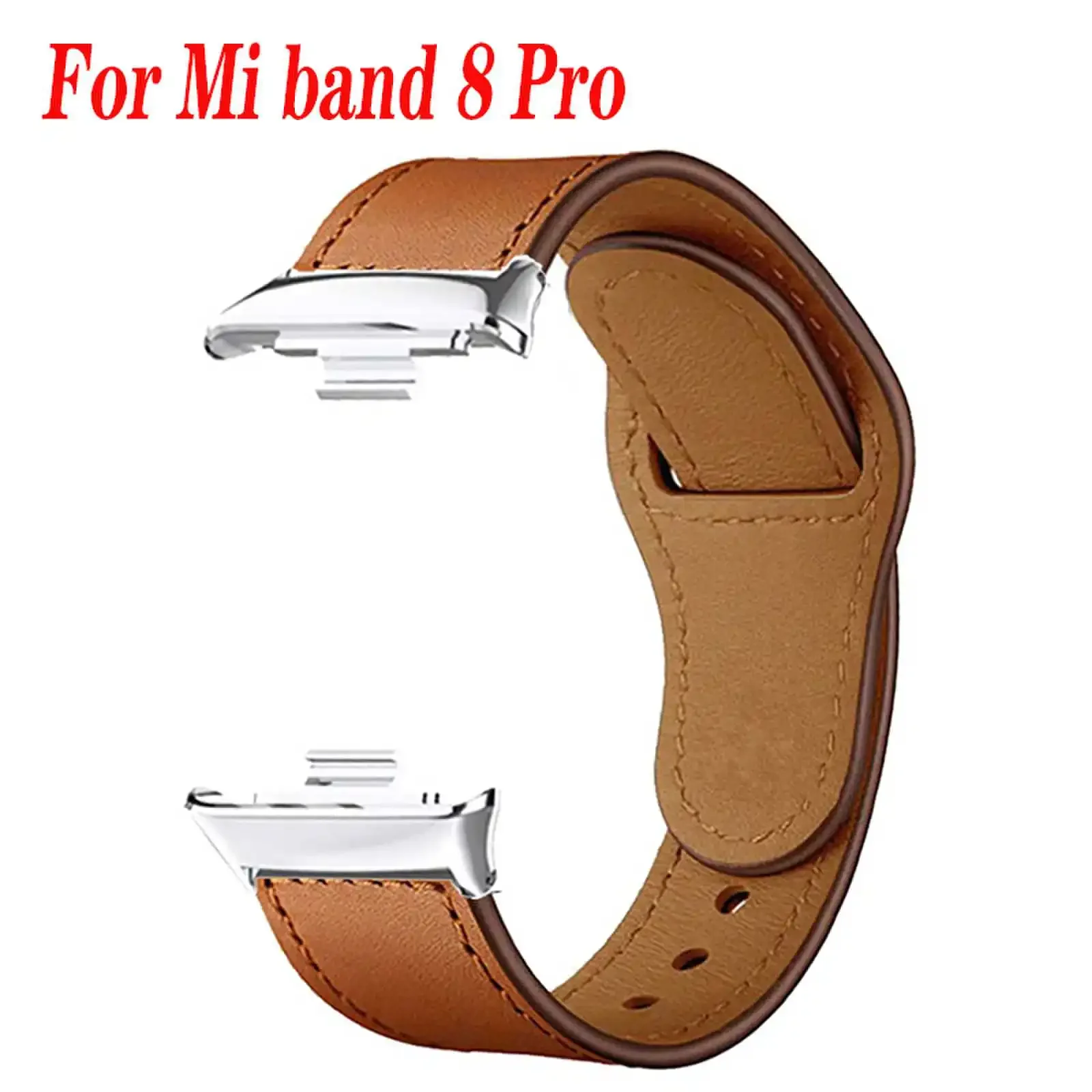 

Ремешок кожаный для Xiaomi Mi Band 8 7 pro, сменный металлический браслет для смарт-часов mi band 8 pro, аксессуары для часов