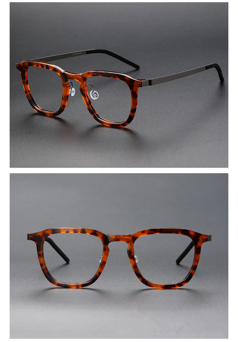 Dänemark Quadratisches Titanacetat-Brillengestell für Herren und Damen, ultraleichte Markenbrille, blaues Licht, Brille, Make-up-Brille 1263 – Detail 16