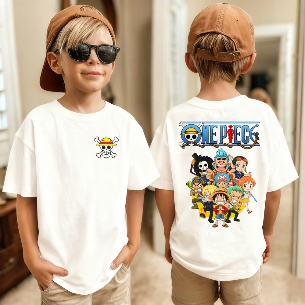 T-shirt imprimé One Piece Anime japonais pour hommes, Roronoa Zoro, Harajuku, manches courtes, pour enfants, Luffy