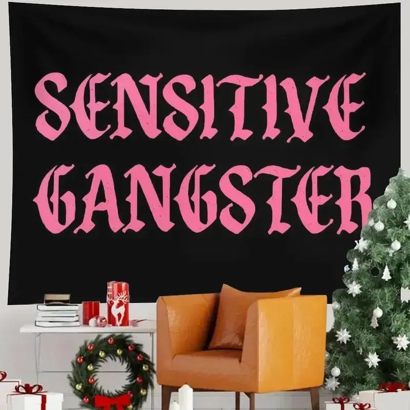 VIKAMA Sensitive Gangster Tapestry Wall Hanging Art Print for Bedroom Living Room Dorm Room Aesthetic Boho Home Decor